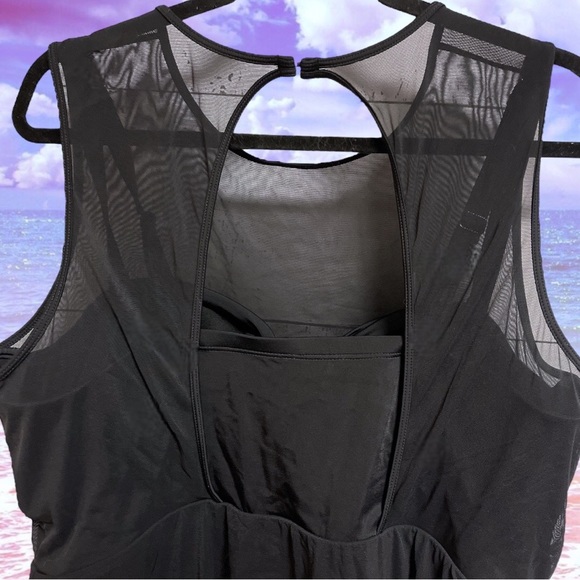 Torrid Black Underwire Short Mesh Overlay Swim Dress With Brief 3 (3XL) D/DD NWT - Picture 7 of 14